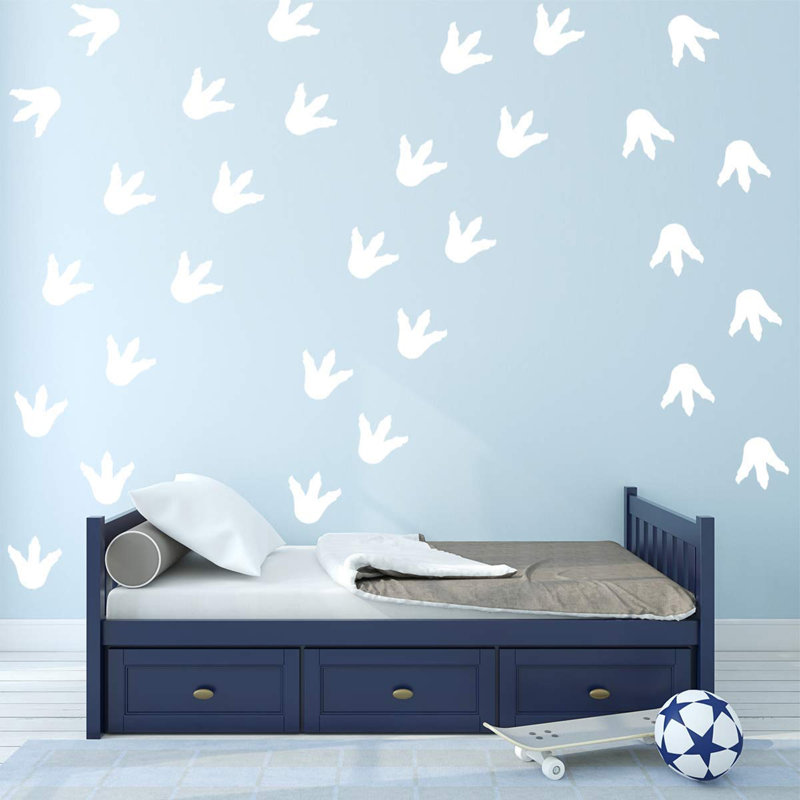 Autocollant mural empreintes Clemons, Blanc
