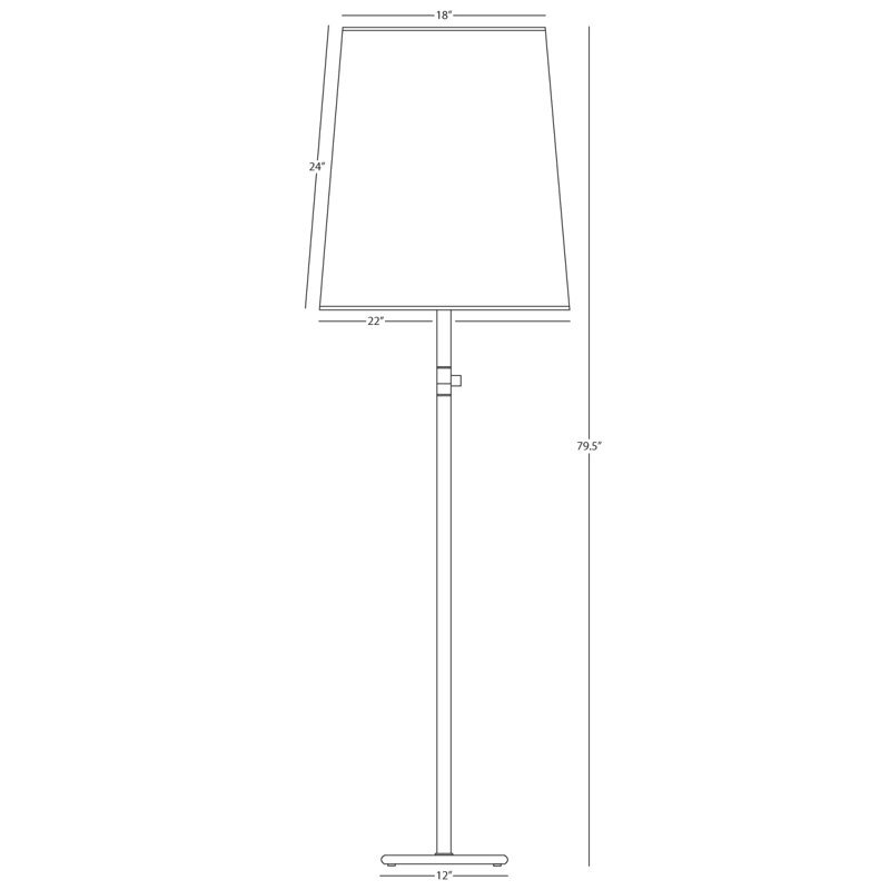 Buster Floor Lamp, Polished Nickel, Fondine