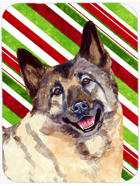 Planche à découper en verre de noël caroline de canne à sucre Norwegian Elkhound