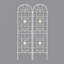 4 Pack Metal Garden Trellis 86.7" x 19.7" Rustproof Trellis for Climbing Plants Outdoor Flower Support Cream White