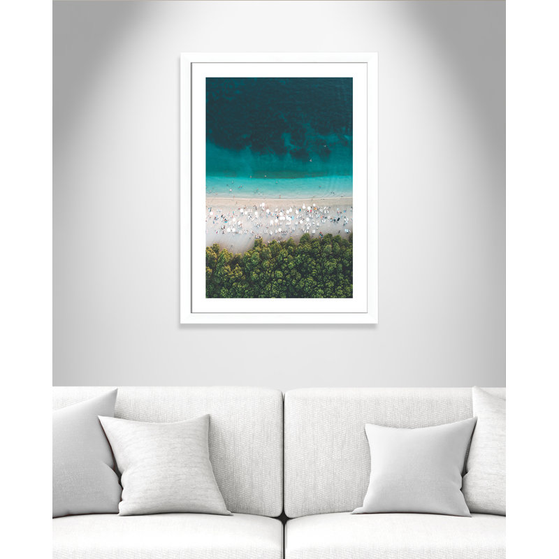 Aerial Coastline " Aerial Coastline ", Matte White Framed Paper