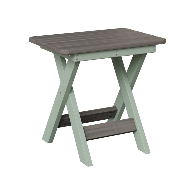 Berlin Gardens Folding End Table, Coastal Gray, Seafoam