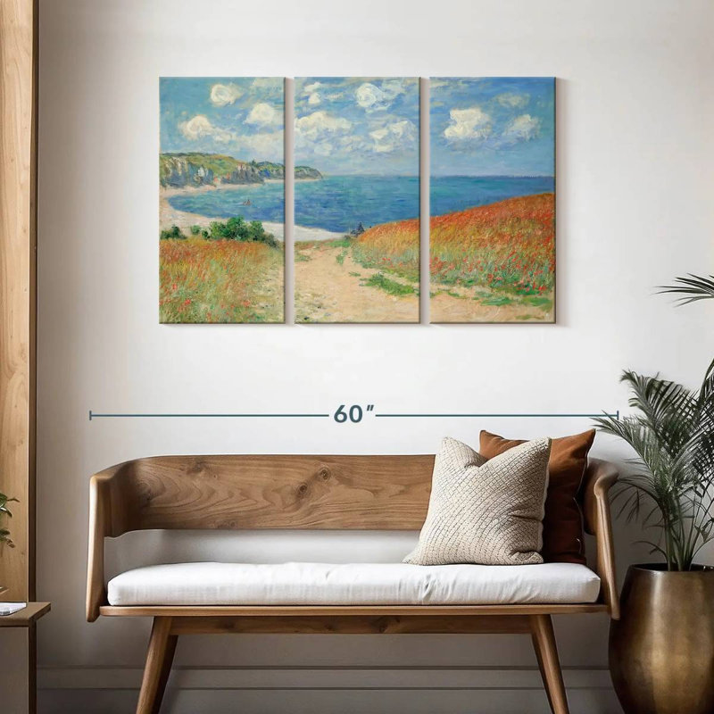 Sebbie Path In Wheat Fields At Pourville, 28" H x 45" W