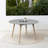 Kylie Outdoor Patio Round Dining Table In Light Eucalyptus And Gray Stone
