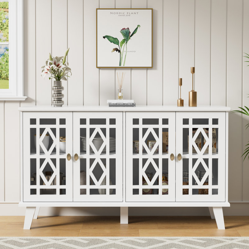 Buffet 52 po à quatre portes creuses, Blanc