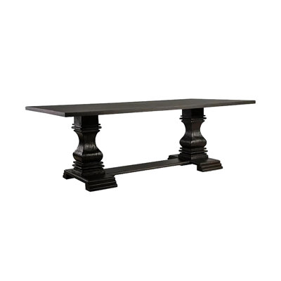 83.6" W Rustic Dining Table, Antique Black