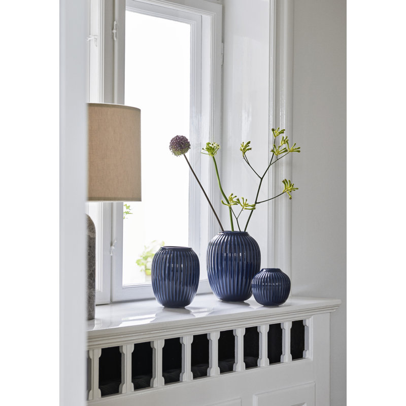 Hammershøi Handmade Ceramic / Porcelain Table Vase, Indigo