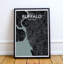 «Buffalo City Map», reproduction d'impression sur affiche en noir-24704760