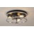 Transitional 3 Light Gold and Black Round Flush Mount-1628534435