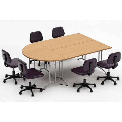 Aceion Half-Round Conference Table by Inbox Zero