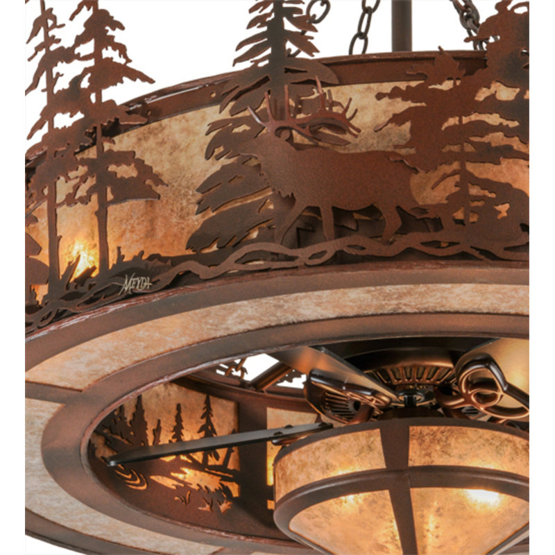 Elk At Dusk Downrod Ceiling Fan