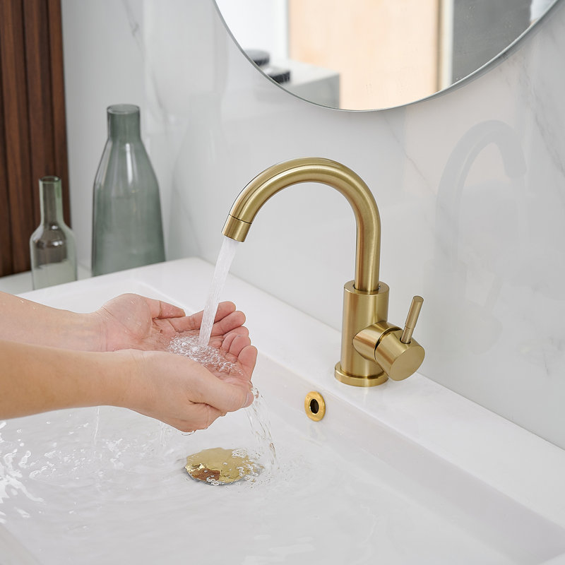 Single Hole Single-Handle Bar Faucet, Brushed Gold