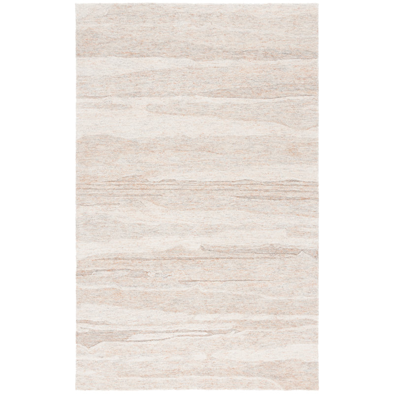Moneak Ebony Hand Tufted Wool Pile Abstract Rug, Rectangle 8' x 10'