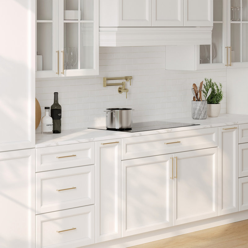 Modern Faucet Stylish Two-Handles Wall Mount with Single Hole Pot Filler, Gold