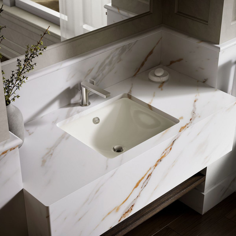 Iron Plains Dual-Mount Bathroom Sink, Biscuit