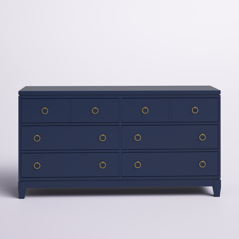 Allyssah 66" Wide - 6 Drawer Double Dresser, Blue