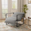 Chaise d'appoint rembourrée en métal et en polyester gris clair