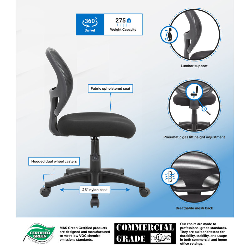 Black High Back Mesh Swivel Task Chair