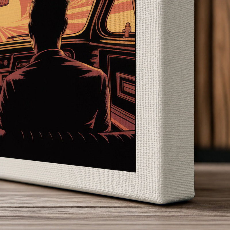 Cosmic Drive Retro - Wrapped Canvas, 24x16 - 61.0 x 40.6 cm, Cream Border