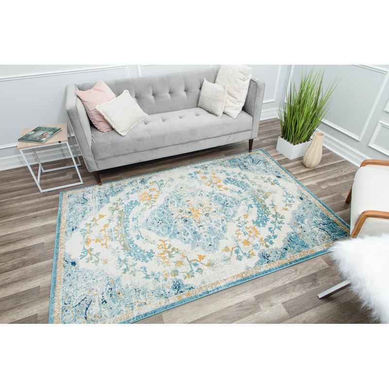 Hailey Vintage Fresh Chicory Area Rug, Rectangle 5' x 7'