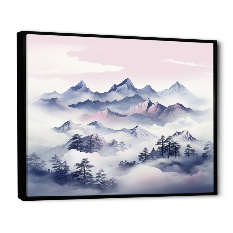 Snowy Mountain Peak II, Cadre flottant noir, H 16 po x l 32 po x P 1 po