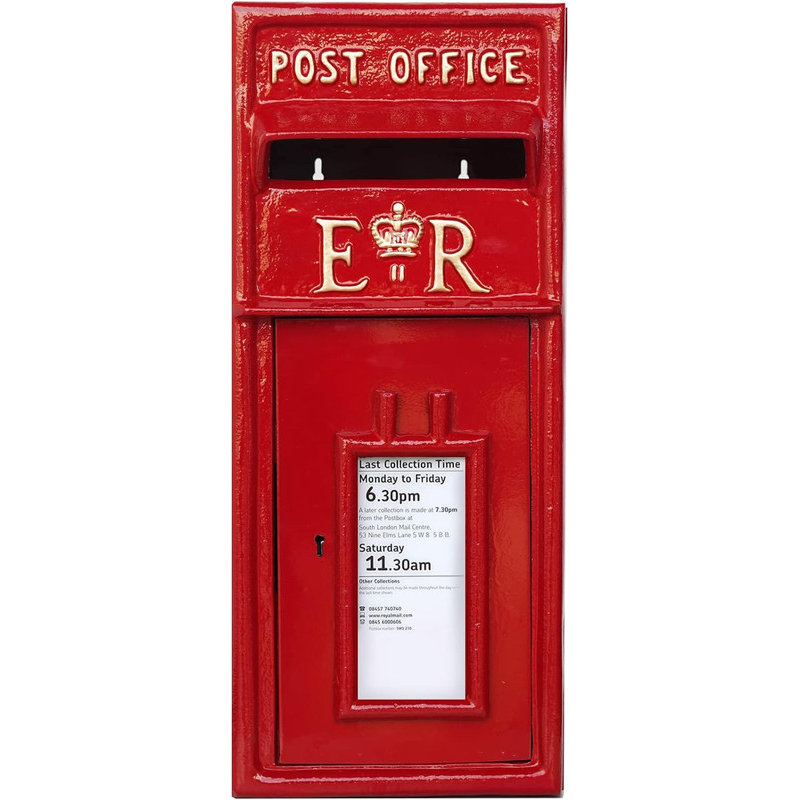Middletown Cast Iron Wall Mounted Post Box, Red