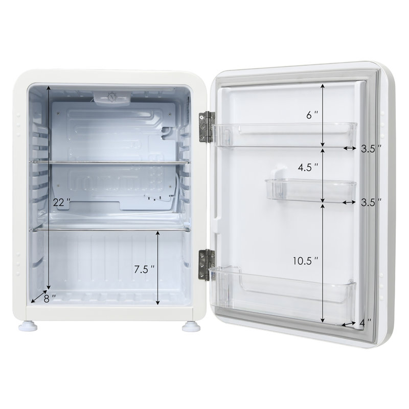 Costway 2,4 pieds cubes Mini porte réversible compacte pour réfrigérateur, Ivoire