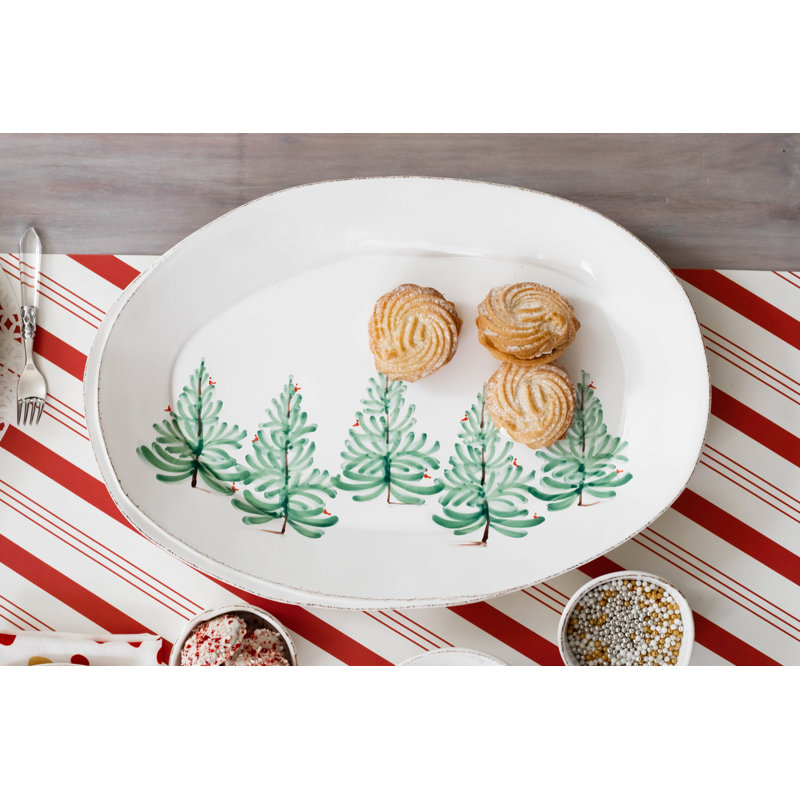 Lastra Holiday Stoneware Platter, 13.5" L x 10" W