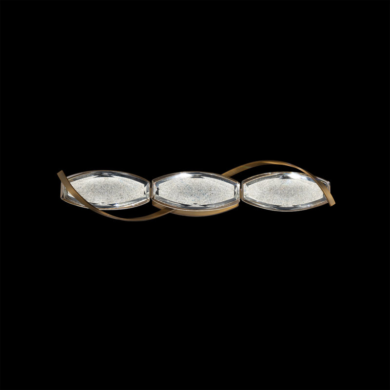 Bijoux 3 Light Crystal LED Bath Vanity & Wall Light, Aged Brass