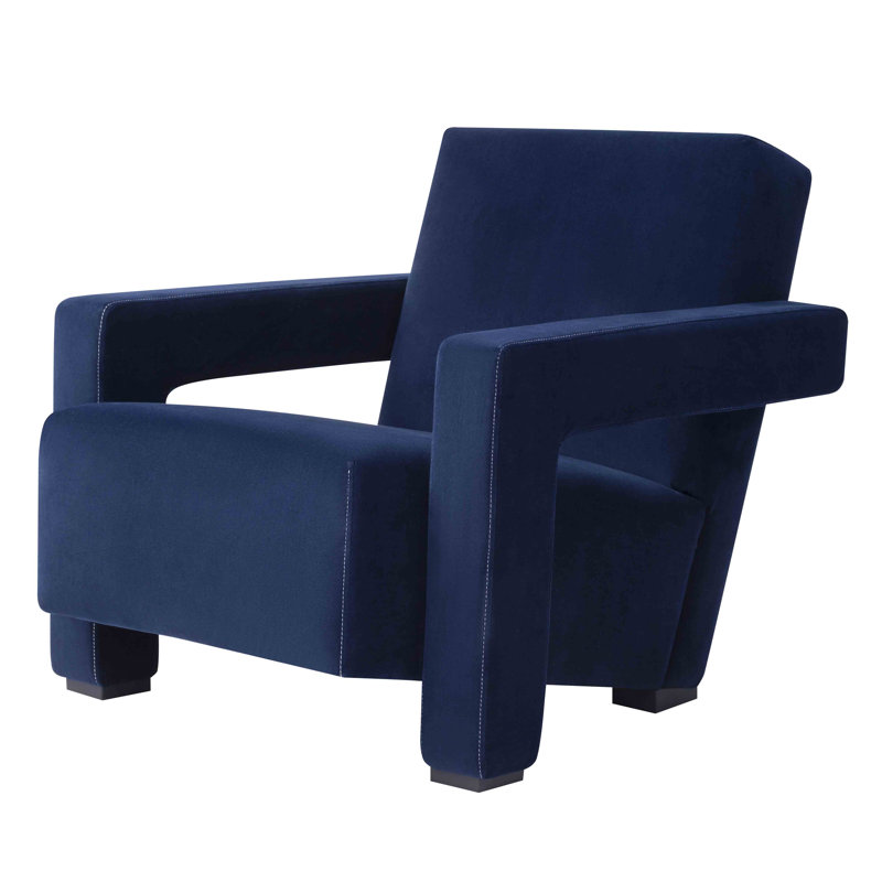Fleischer Velvet Accent Chair, Blue