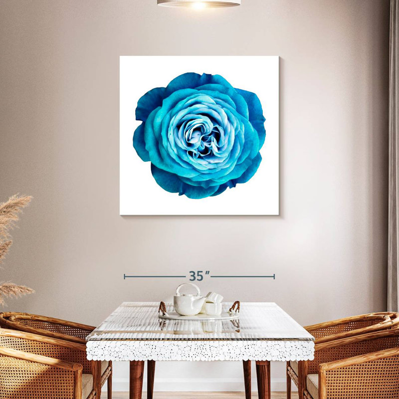 Gradient Blue Rose, 36" H x 36" W