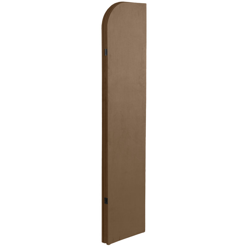 Cloison pliante en velours 3 panneaux Wayt, Brun
