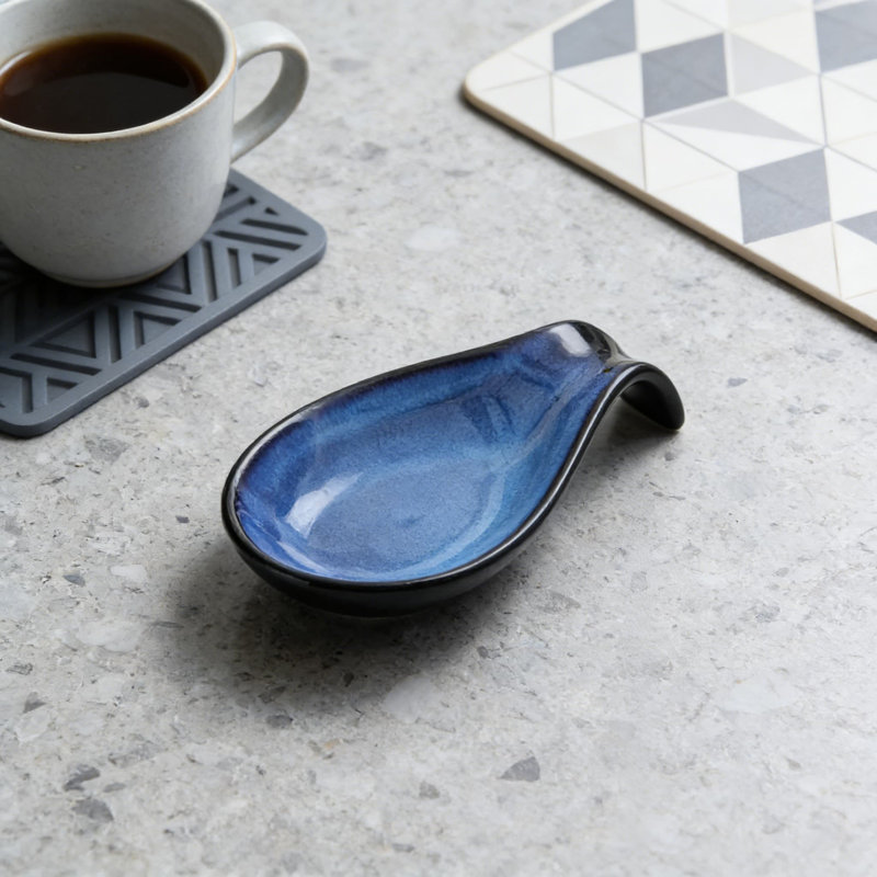 Repose-cuillère en céramique, porte-ustensiles résistant à la chaleur pour dessus de cuisinière et comptoir de cuisine, va au lave-vaisselle et au micro-ondes, stable et résistant aux rayures
