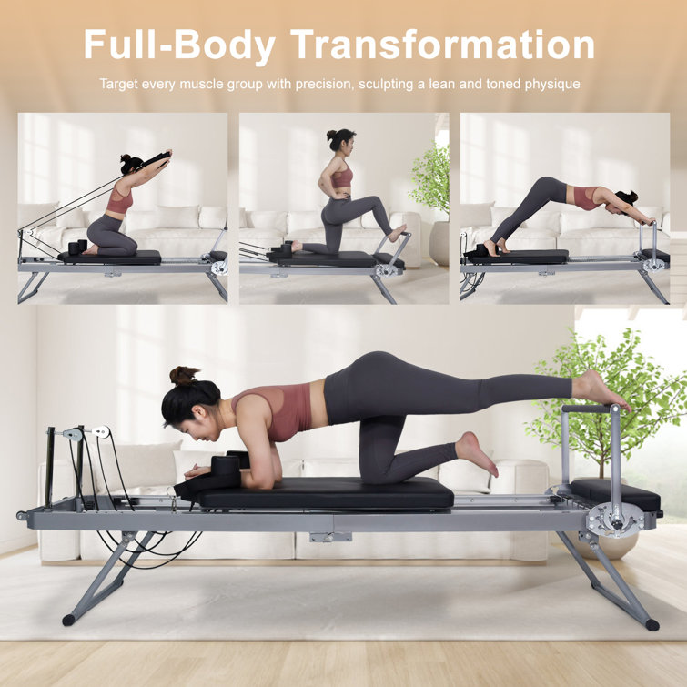 Foldable Pilates Reformer, Home Pilates Reformer Workout Machine With  Spring, Quiet 300 Lbs