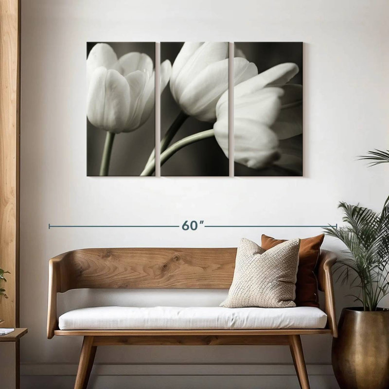 Harnek rangée de tulipes BW, H 28 po x l 45 po
