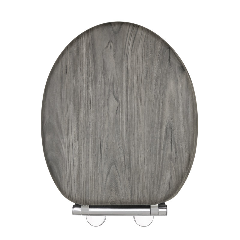 Wooden Effect Soft Close Oval Hard Toilet Seat