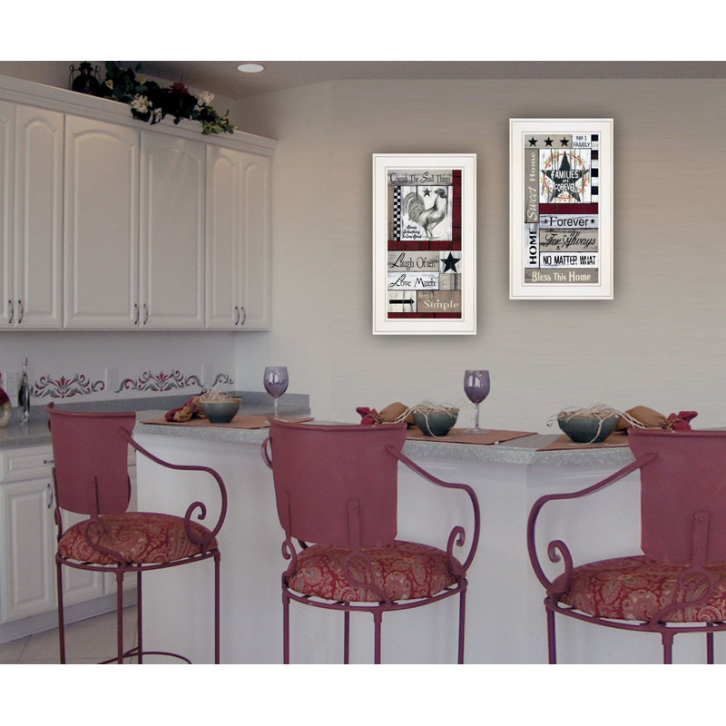Art mural encadré vignette familiale 2 pièces pour la famille par Linda Spivey