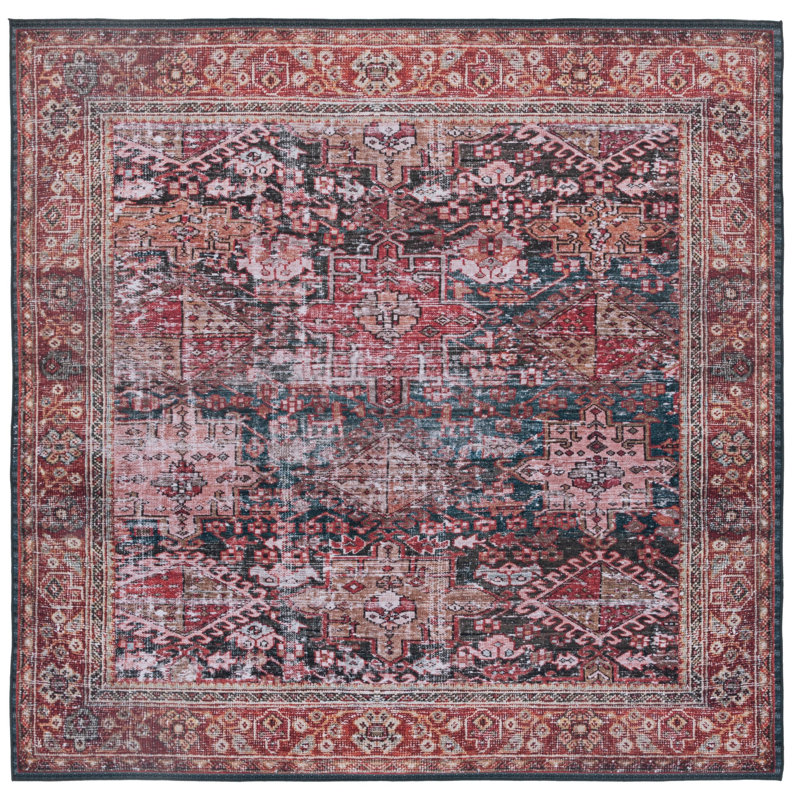 Tapis oriental lavable à la machine Pashen Performance, Carré 6 pi
