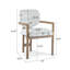 Ensemble de 2 chaises de salle à manger rembourrées avec accoudoirs en bois d'hévéa, capacité de poids de 300 lb-911463980-911463982