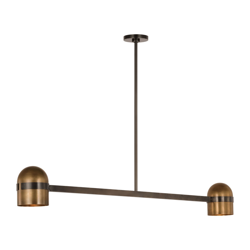 Avroko Octavia 2-light large linear chandelier in blackened bronze finish
