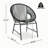 OUTDOOR PATIO WICKER CHAIR, BLACK PE RATTAN & IRON FRAME, SET OF 2