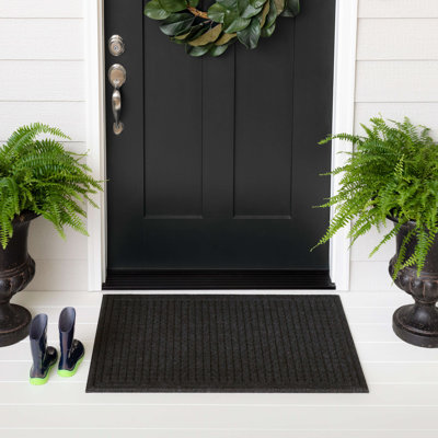 Caire Grid Impressions Recycled Rubber All Weather Outdoor Door Mat