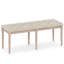 Banc de hall d'entrée rembourré beige - structure en bois d'hévéa massif de 47,5 pouces avec tissu en lin et coussin en mousse haute densité, pieds sculptés rétro, capacité de 440 lb
