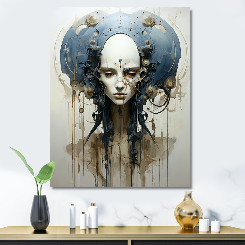 Minimalisme d'extraterrestres sur toile, Toile tendue, H 32 po x l 16 po x P 1 po