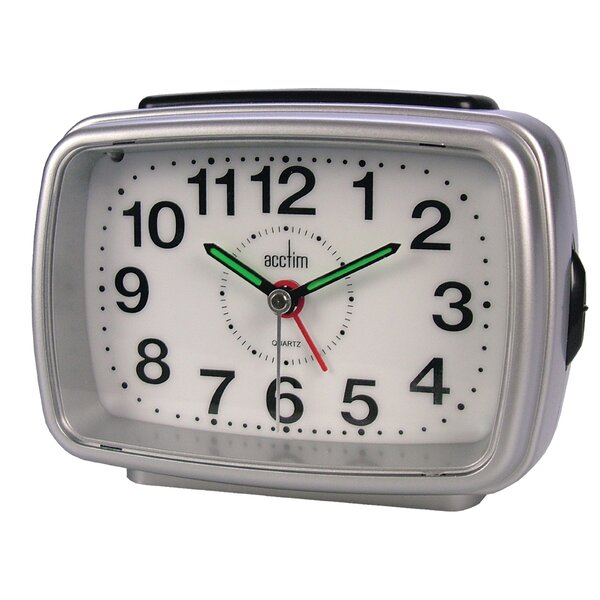 Acctim Titan Non-Ticking Alarm Clock with Snooze Silver & Reviews ...