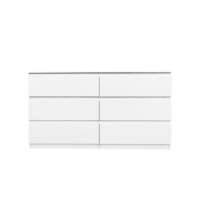 Stylish And Functional 6-Drawer Dresser For Bedroom, Living Room, And Hallway, White