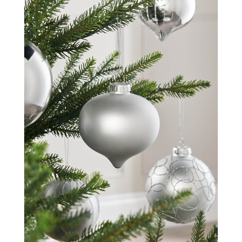 10.8cm Solid Colour Plastic / Acrylic Bauble, Silver