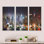 «Lit NYC Manhattan Skyline - Cityscape», ensemble d'art mural sur toile encadrée