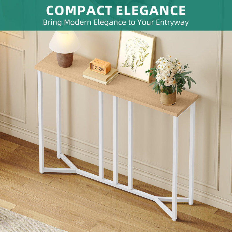 80 cm W Console Table, Natural, White