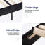 Lit plateforme tapissier en velours avec tête de lit capitonnée verticale ajustable-333766814-333766812